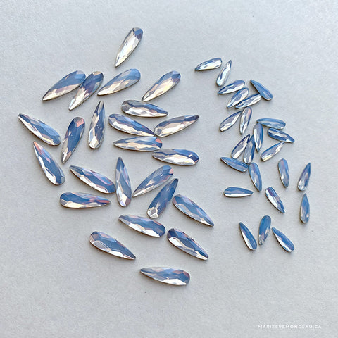 Diamants | Goutte perlée blanc reflet bleu