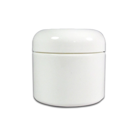 Pot Vide en Plastique Blanc avec Couvercle 2 oz.